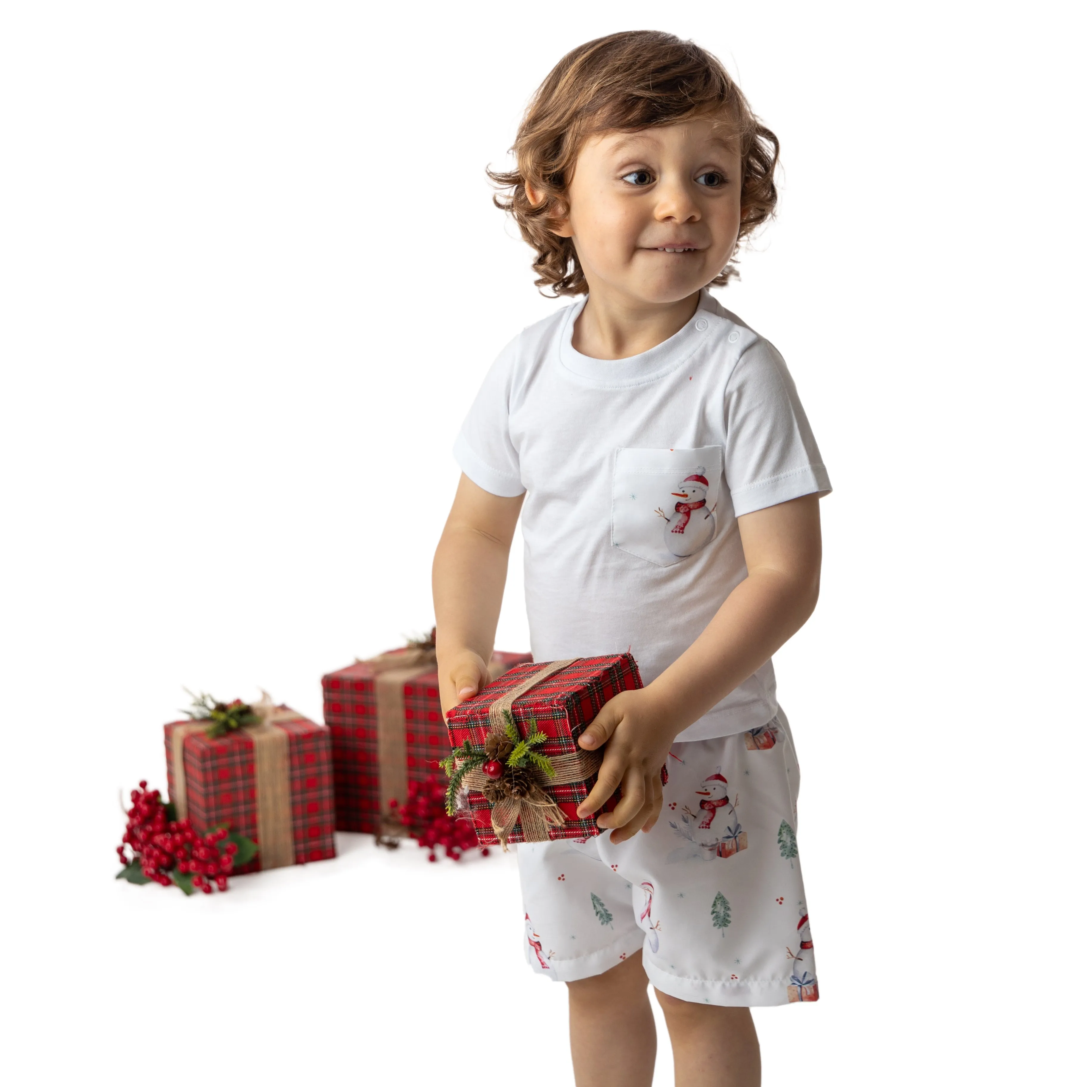 Meia Pata Boys Snowman Swim Shorts