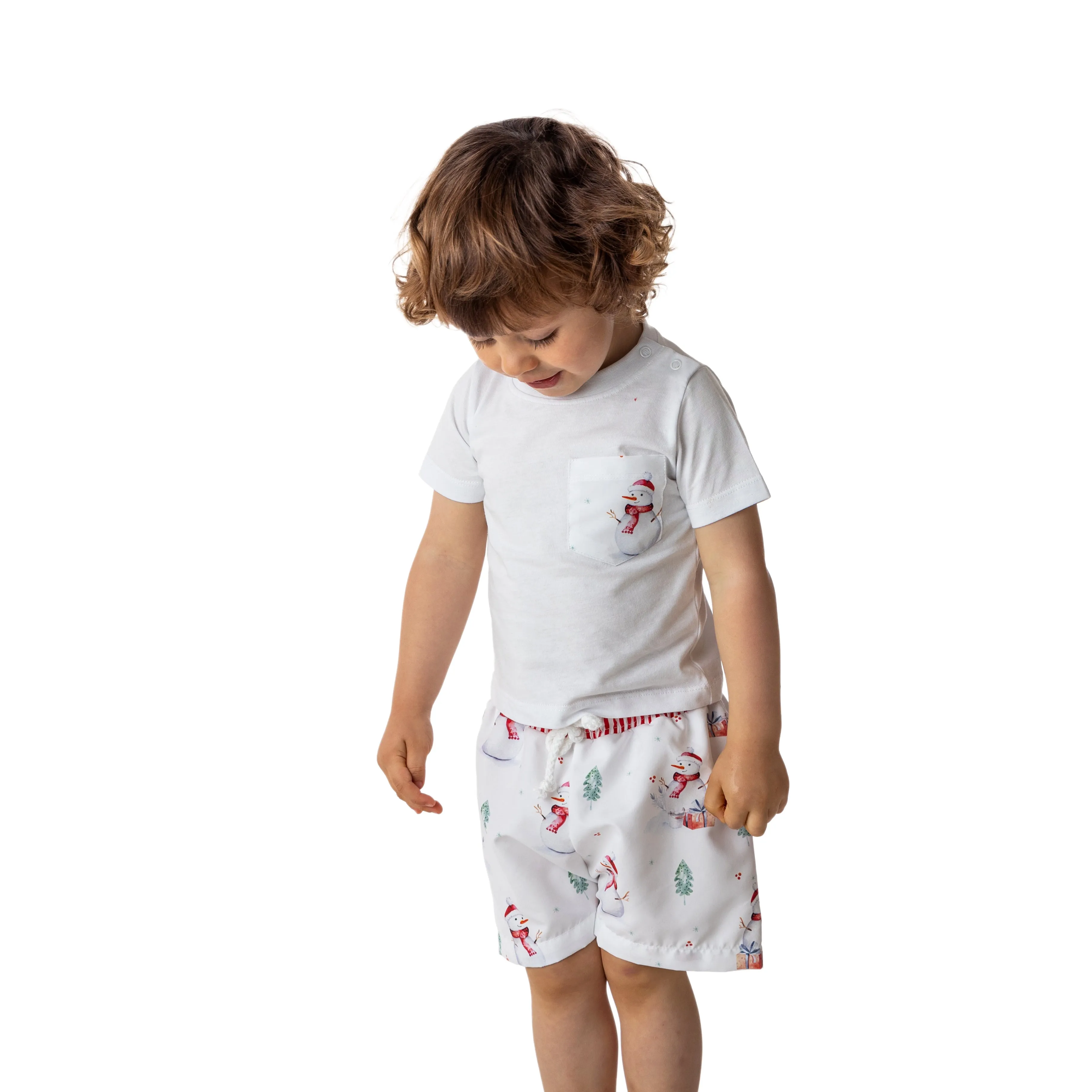 Meia Pata Boys Snowman Swim Shorts