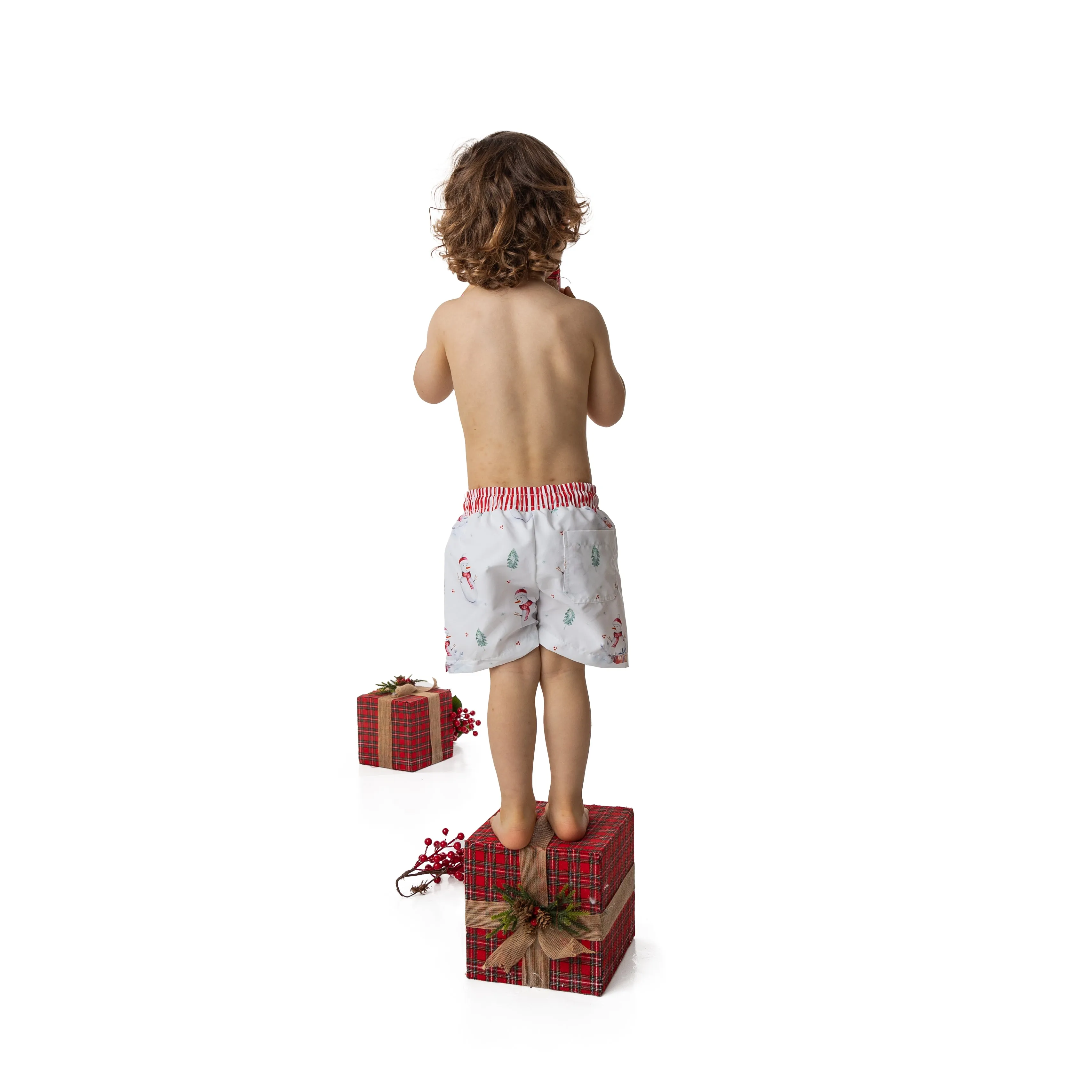 Meia Pata Boys Snowman Swim Shorts