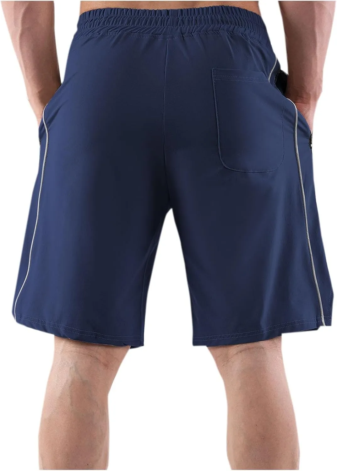Mens Athletic Shorts Gym Workout Running Lightweight Elastic Waist Sports Short Elastic Drawstring Quick Dry Pants