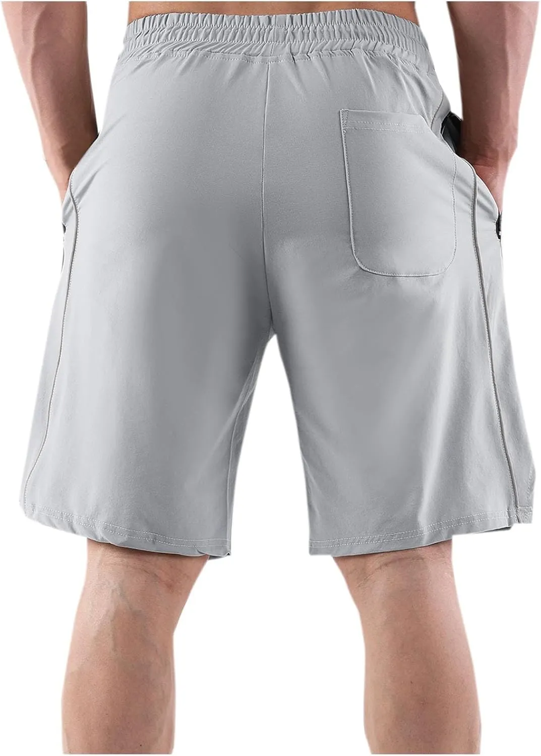 Mens Athletic Shorts Gym Workout Running Lightweight Elastic Waist Sports Short Elastic Drawstring Quick Dry Pants