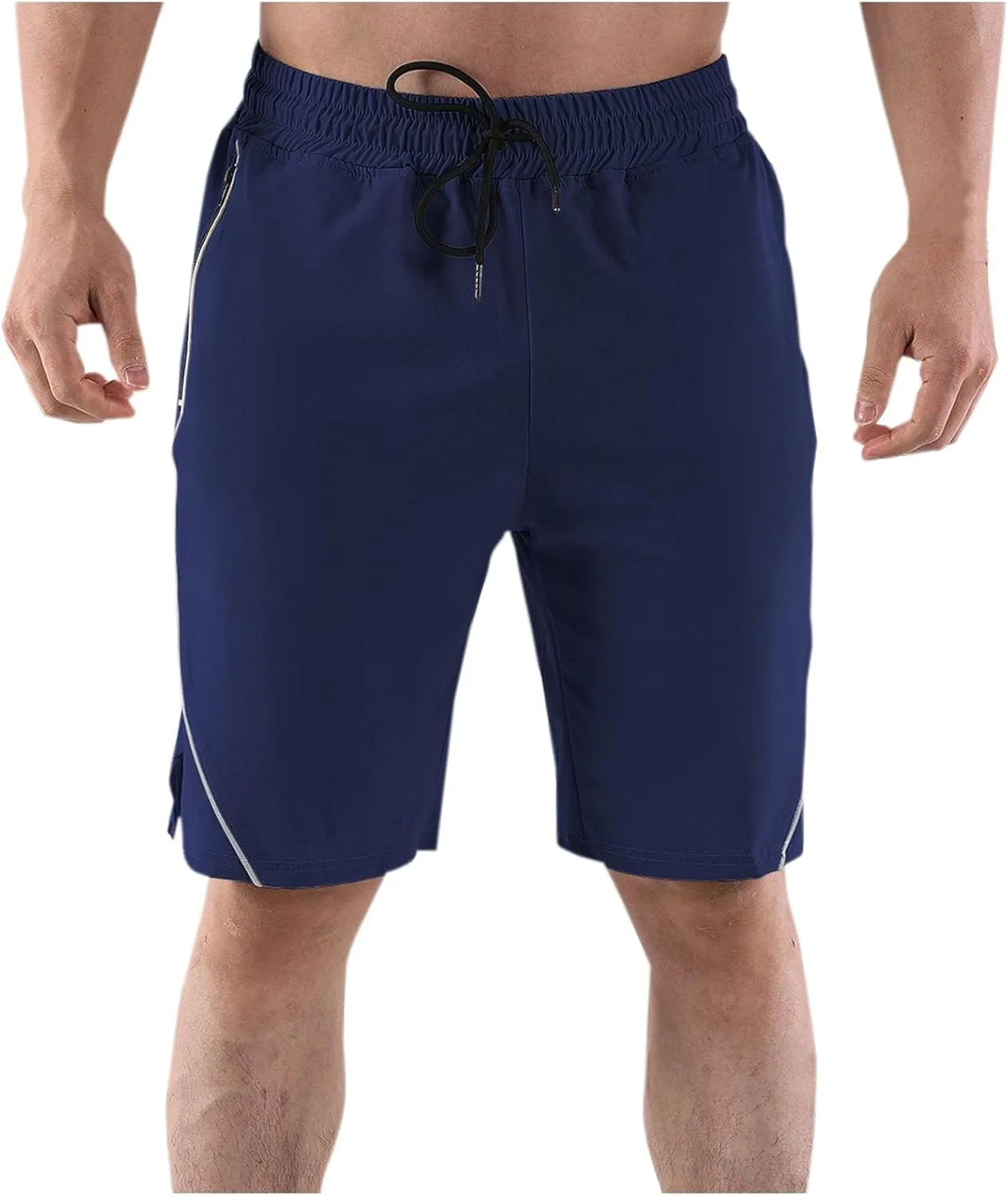 Mens Athletic Shorts Gym Workout Running Lightweight Elastic Waist Sports Short Elastic Drawstring Quick Dry Pants