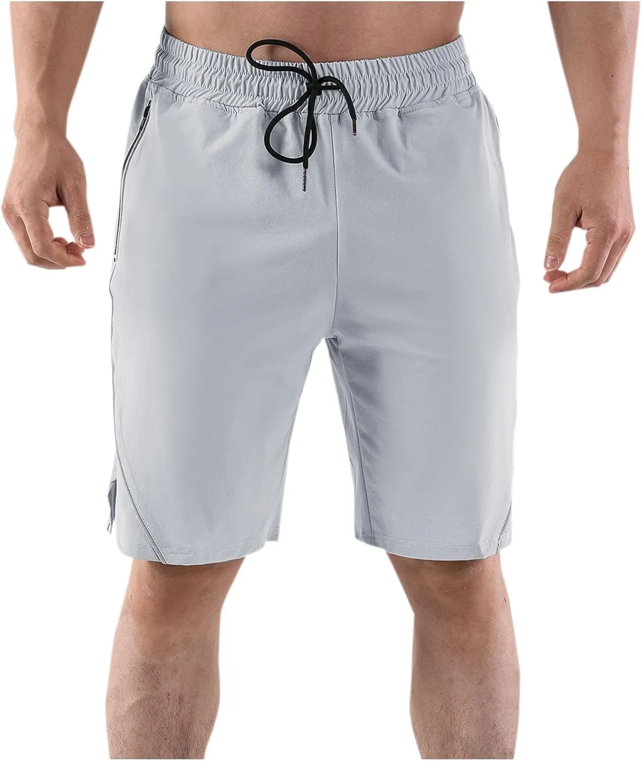 Mens Athletic Shorts Gym Workout Running Lightweight Elastic Waist Sports Short Elastic Drawstring Quick Dry Pants