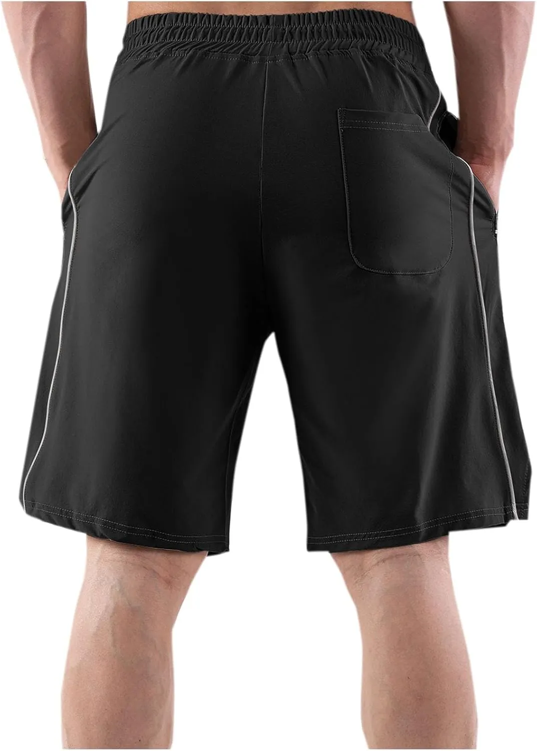 Mens Athletic Shorts Gym Workout Running Lightweight Elastic Waist Sports Short Elastic Drawstring Quick Dry Pants