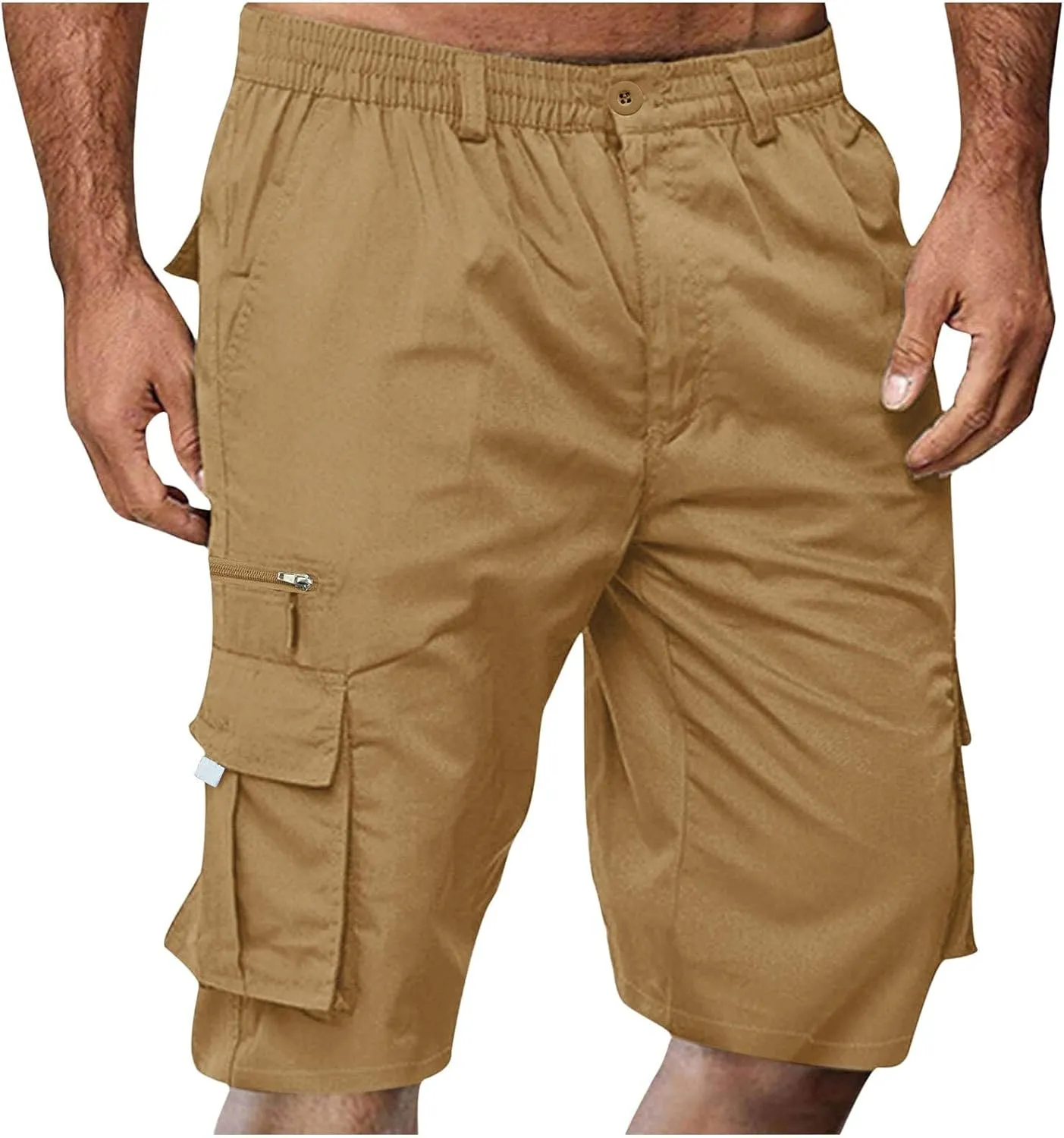 Mens Cargo Shorts Casual Flat Front Shorts Running Shorts with Multi Pocket Athletic Shorts Summer Utility Cargo Short