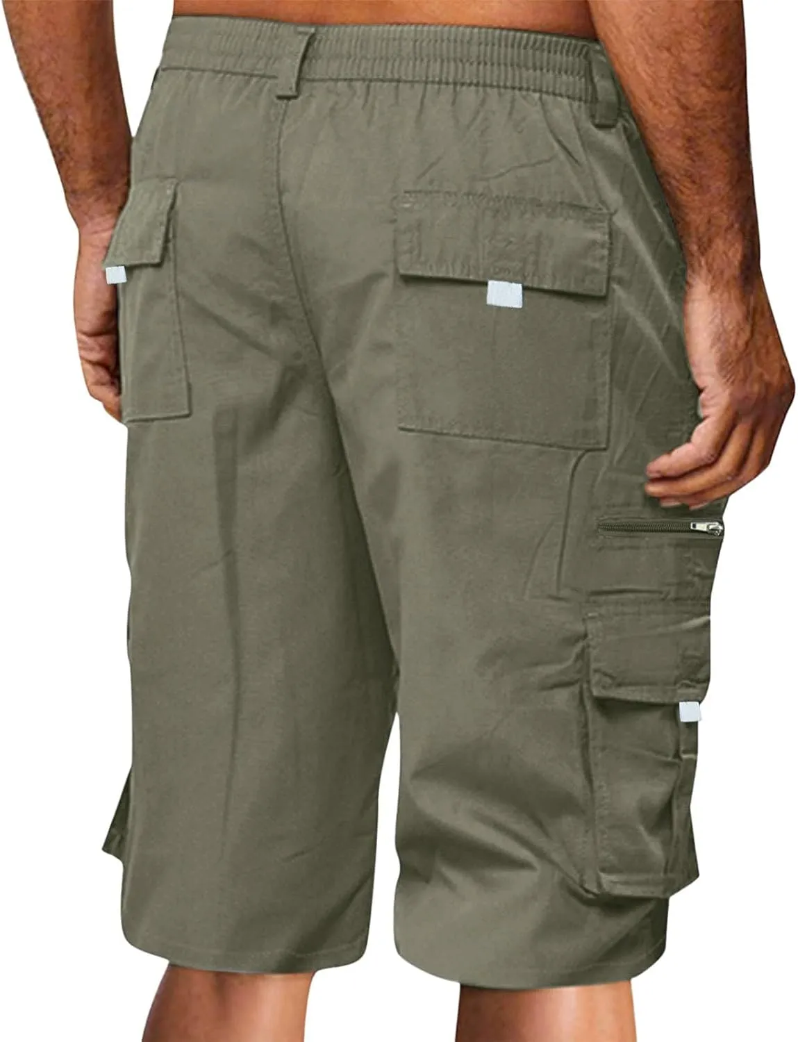 Mens Cargo Shorts Casual Flat Front Shorts Running Shorts with Multi Pocket Athletic Shorts Summer Utility Cargo Short
