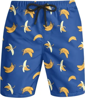 Mens Swim Trunks Quick Dry Swim Plus Size Print Shorts with Big and Tall Funny Surfing Beach Swimwear Bathing Suits