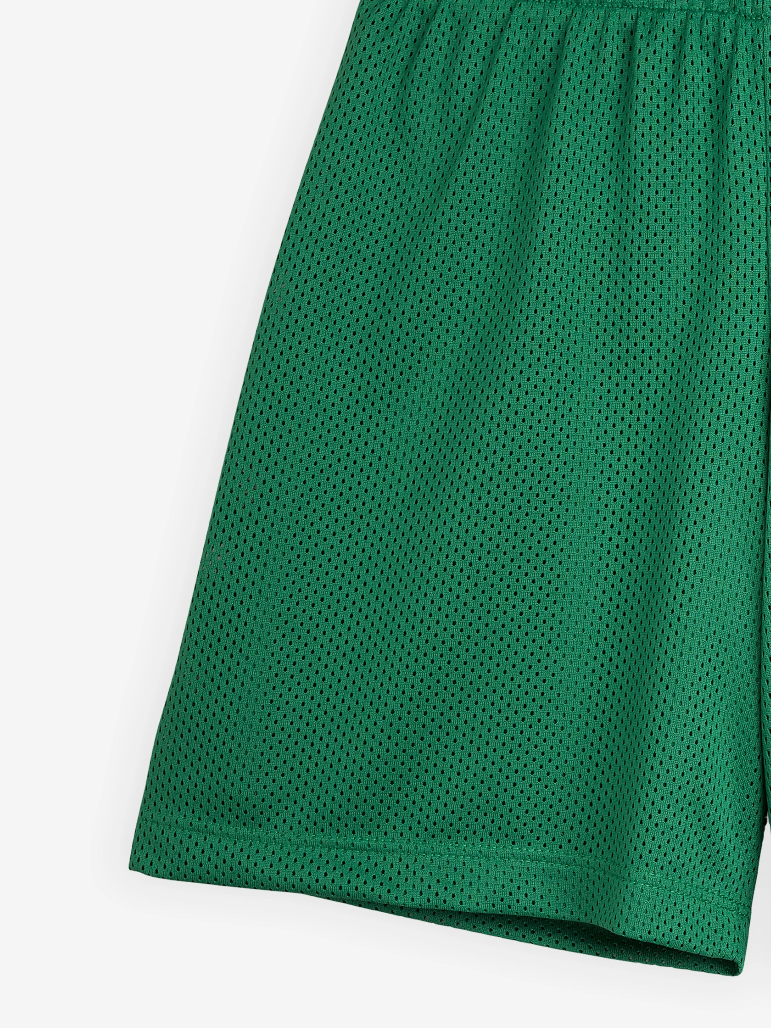 Mini Rodini Boys Basket Mesh Shorts in Green