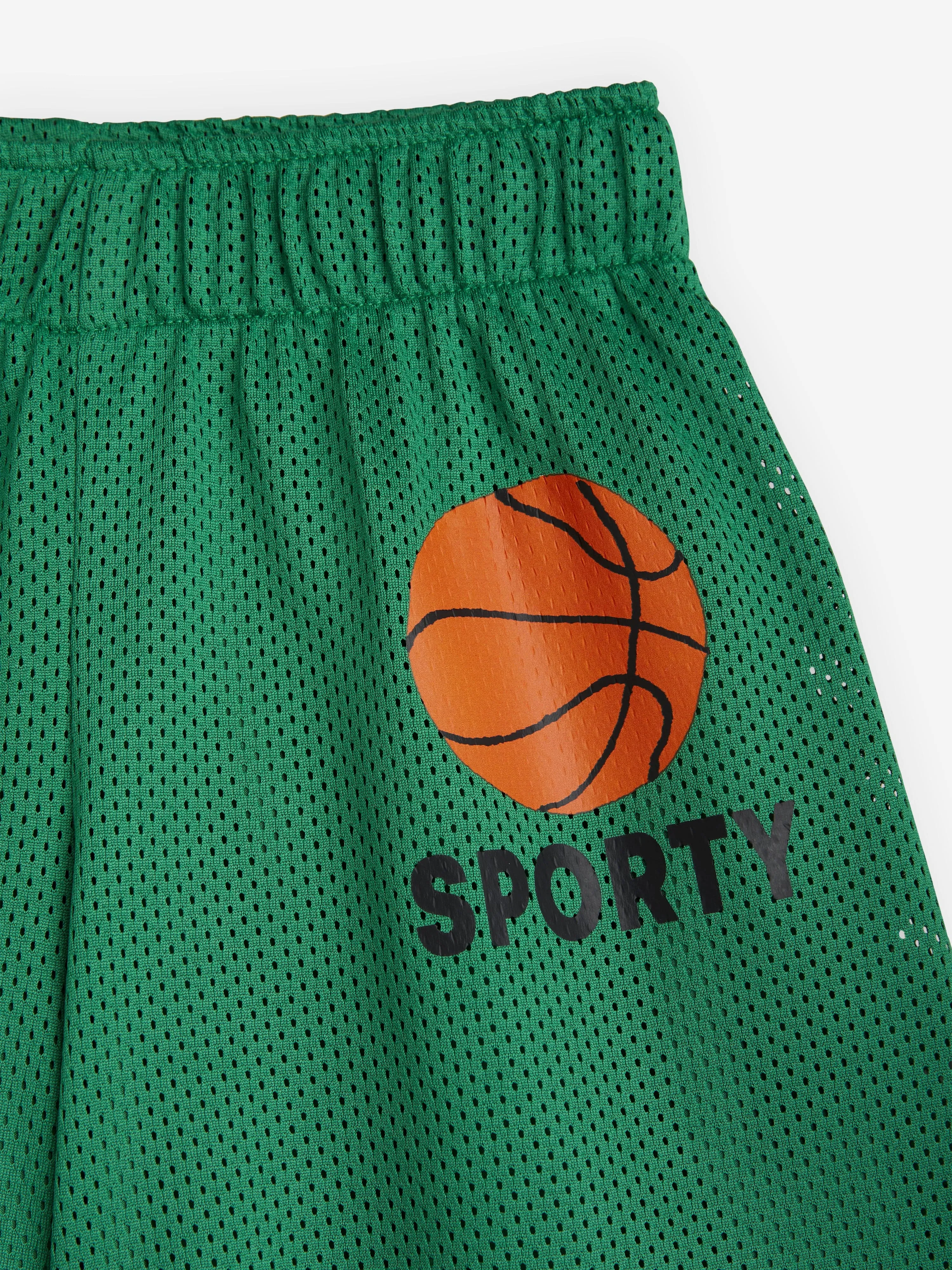 Mini Rodini Boys Basket Mesh Shorts in Green
