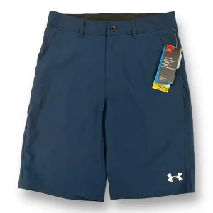 NEW! Boys Under Armour Size 14 Navy Loose Fit Heat Gear Performance Shorts