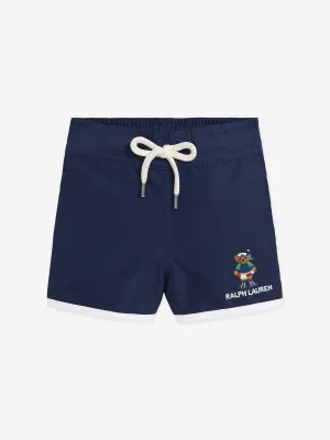 Ralph Lauren Baby Boys Bear Swim Shorts in Navy