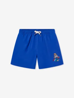 Ralph Lauren Boys Polo Bear Swim Shorts in Blue