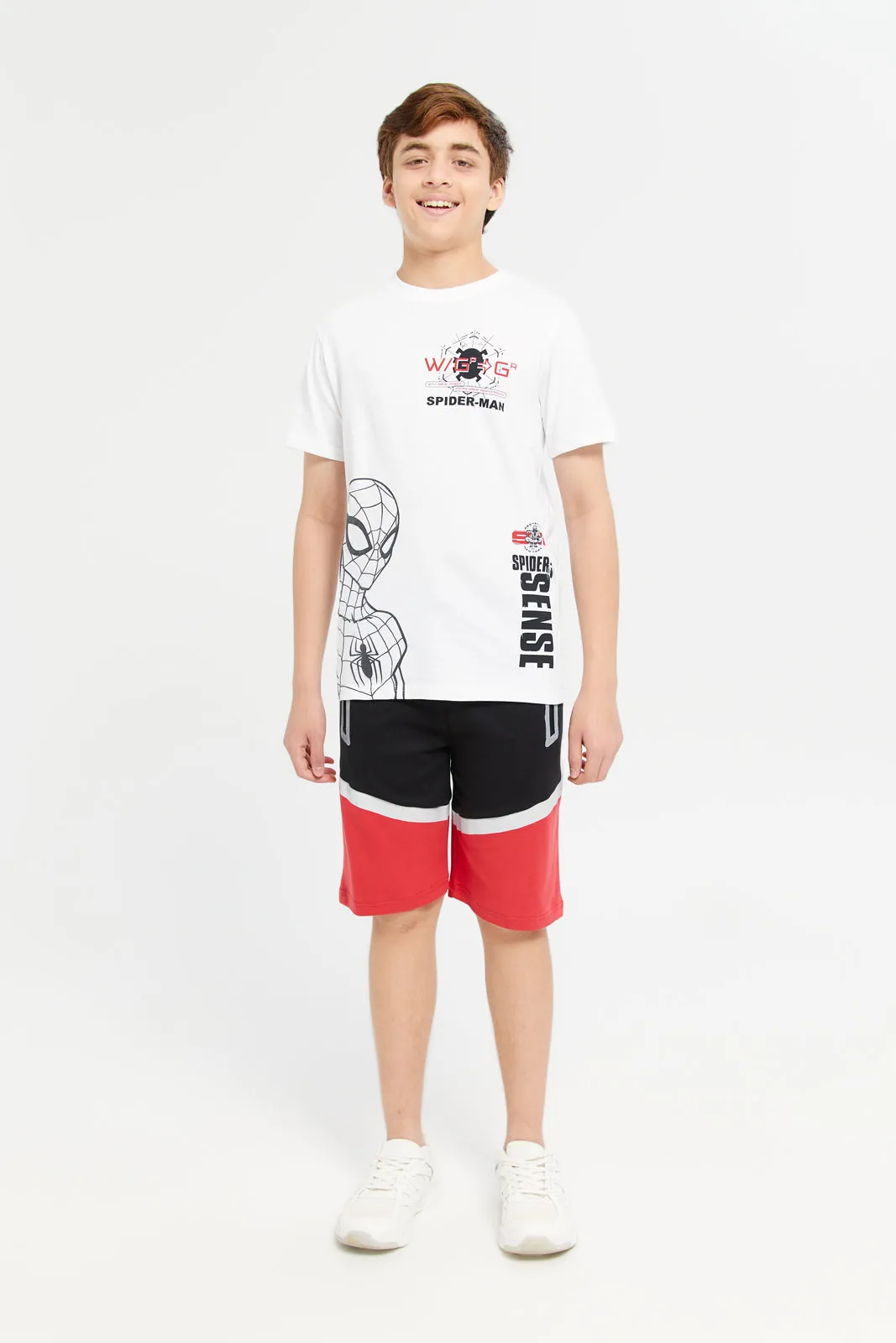 Senior Boys Black And Red Active Shorts