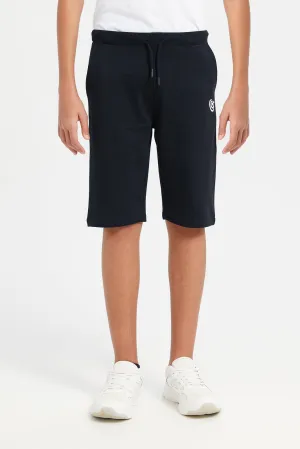 Senior Boys Black Basic Active Shorts