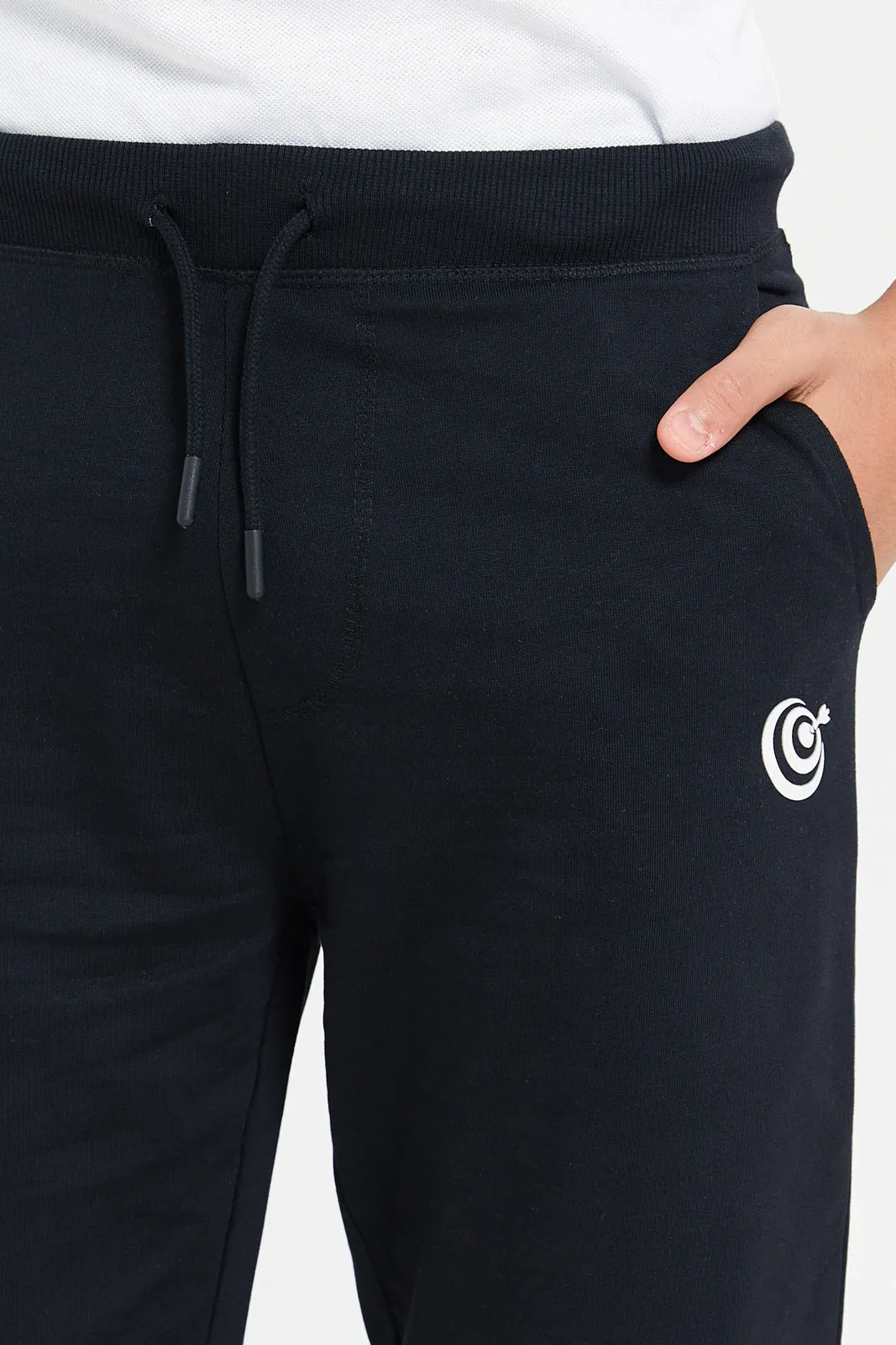 Senior Boys Black Basic Active Shorts