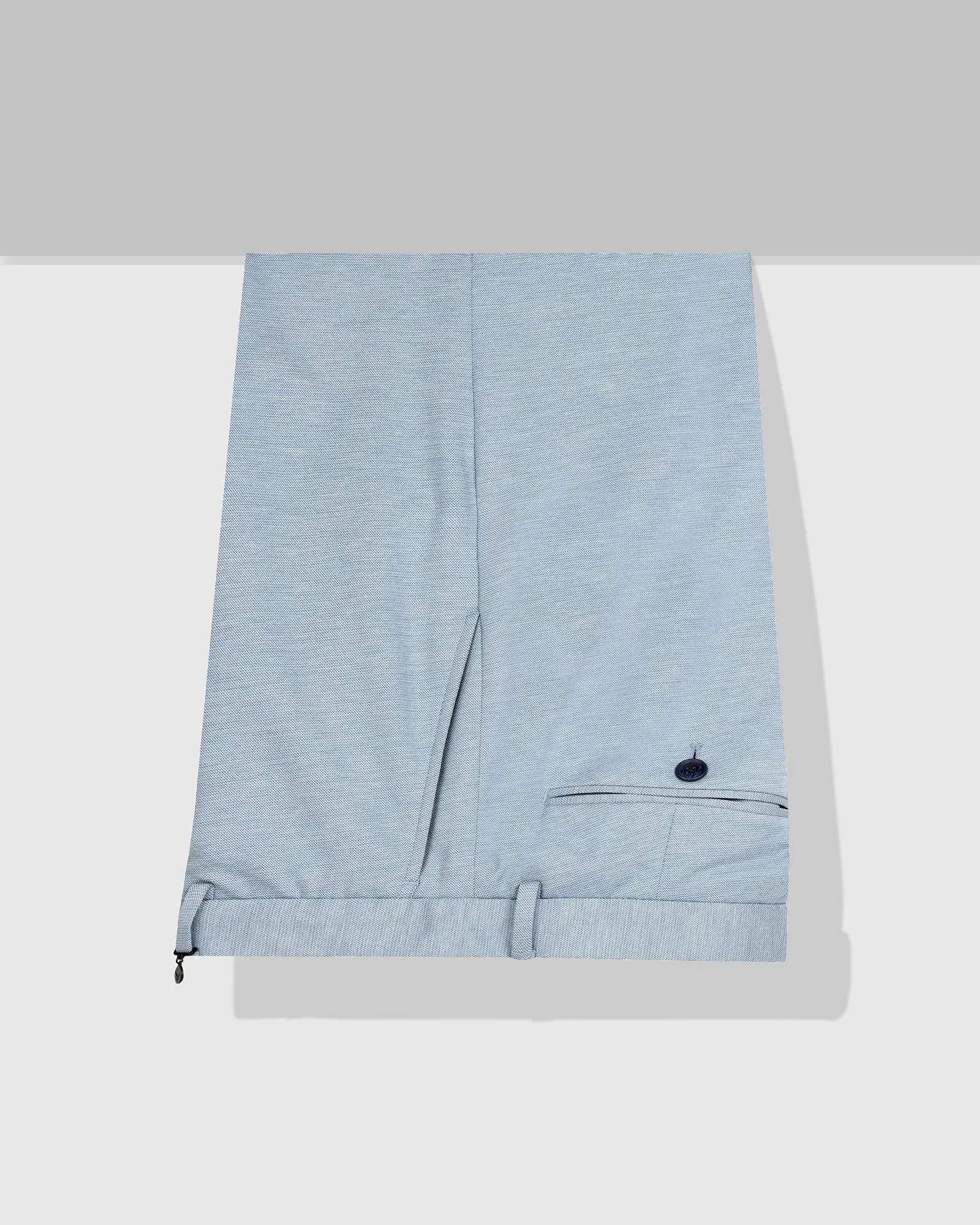 Slim Fit B-91 Formal Blue Textured Trouser - Steve