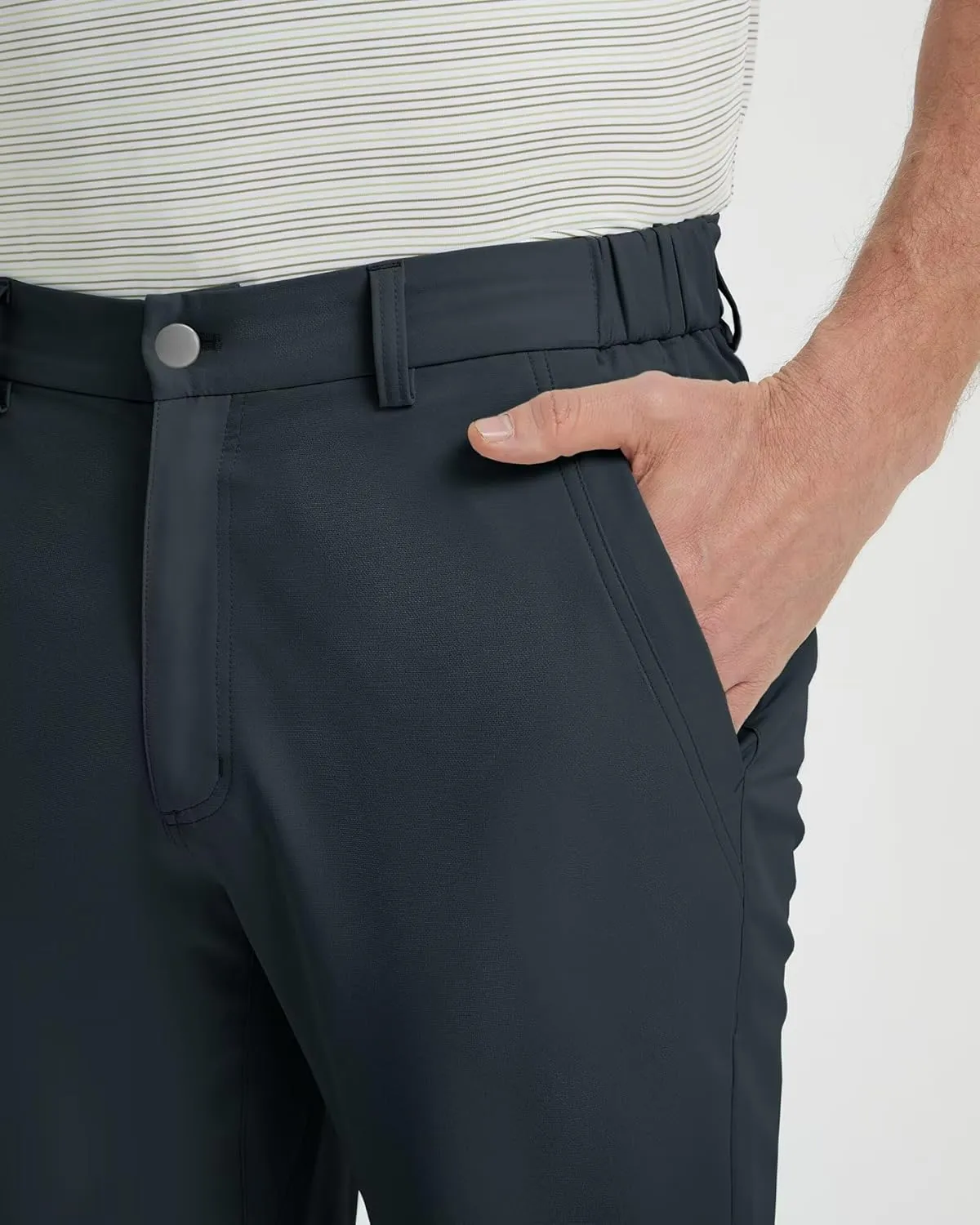 VEBOON Mens Golf Pants Stretch 30"/32"/34" Water-Resistant Lightweight Stretch Casual Flat Front Dress Pants with 5 Pockets