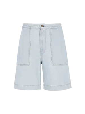 wide-leg denim shorts