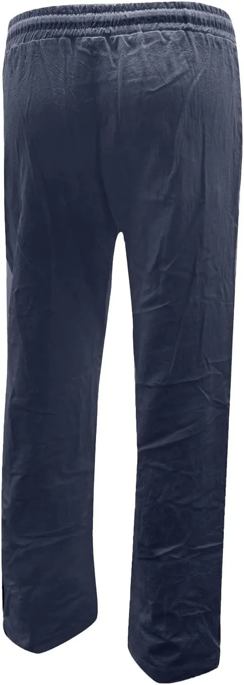 Women Trouser Pants Straight Leg Plus Size Wide Leg Stretch Pants Loose Lounge Pants Cotton Linen Trendy Sweatpant