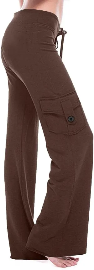 Women's Cargo Yoga Leggings High Waist Workout Butt Lifting Leggings Tummy Control Running Sports Pants with Pockets