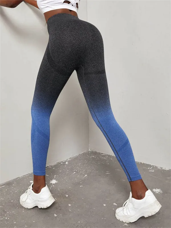 Women's Seamless High Waist Gradient Colour Activewear Leggings