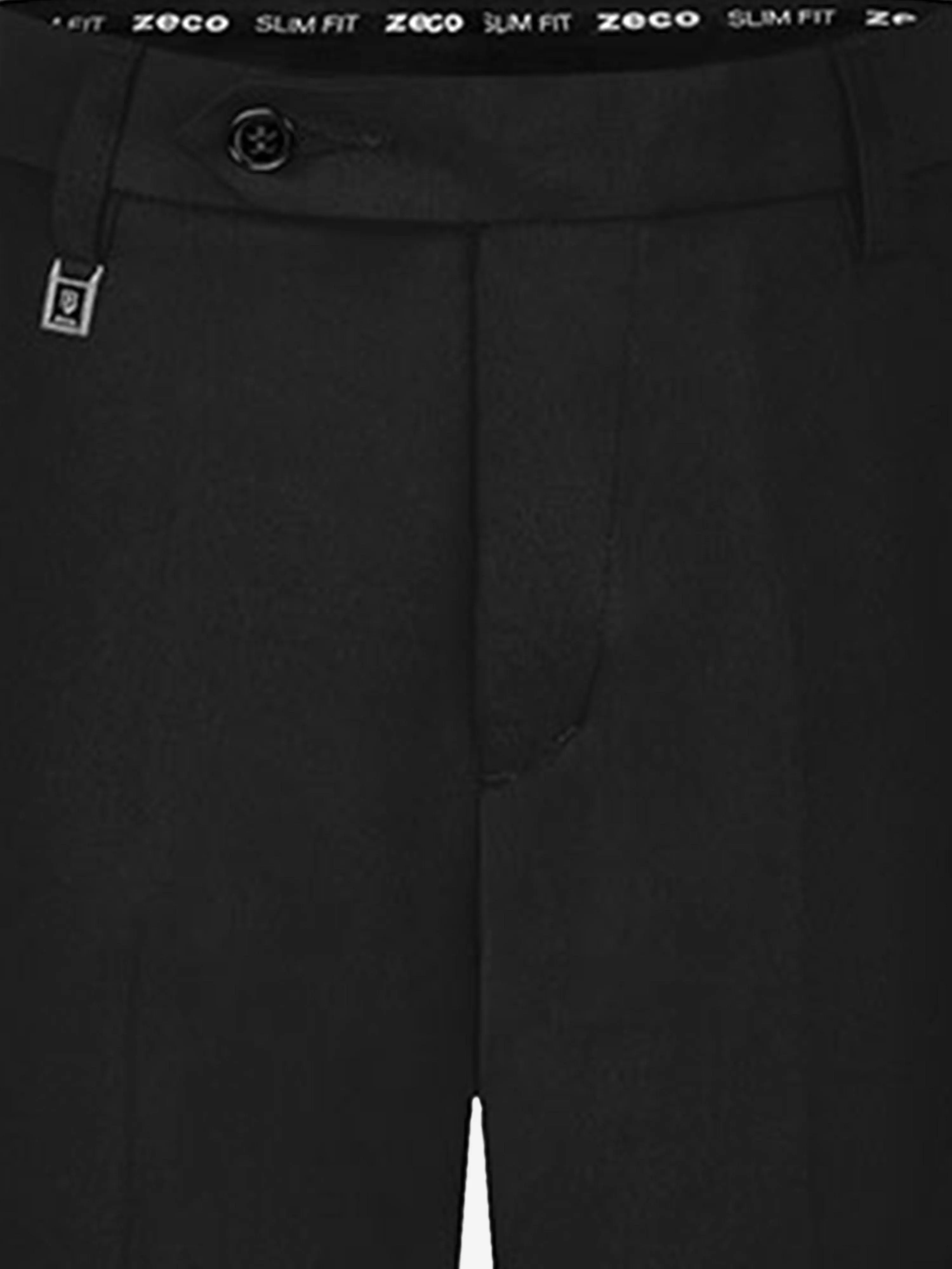 Zeco Boys School Slim Fit Short Leg Trousers in Black