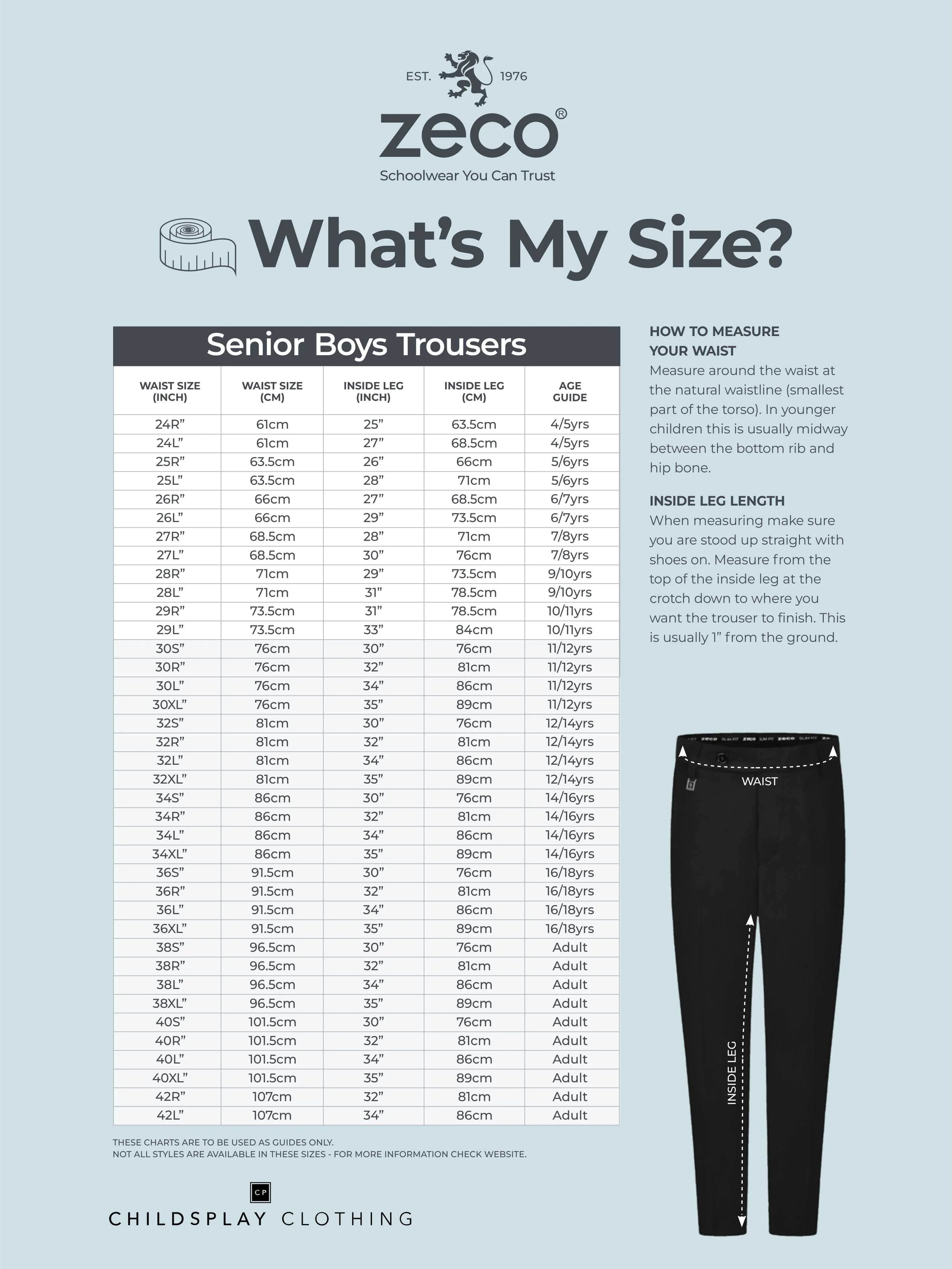Zeco Boys School Slim Fit Short Leg Trousers in Black